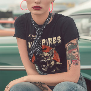 Camiseta Ataque dos Vampiros Rockabilly Vintage
