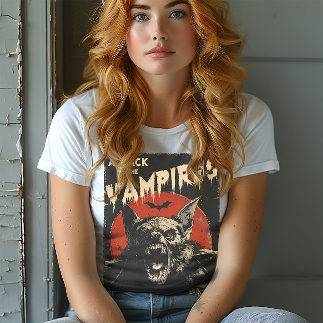Camiseta Ataque dos Vampiros Rockabilly Vintage (Criador carregado)