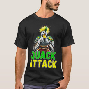 Camiseta Ataque Rápido Por Pato Branco Zangado Verde E Amar