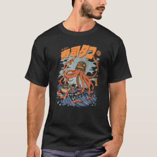 Camiseta Ataque Tako Sushi Octopus Kaiju Salva-Lula