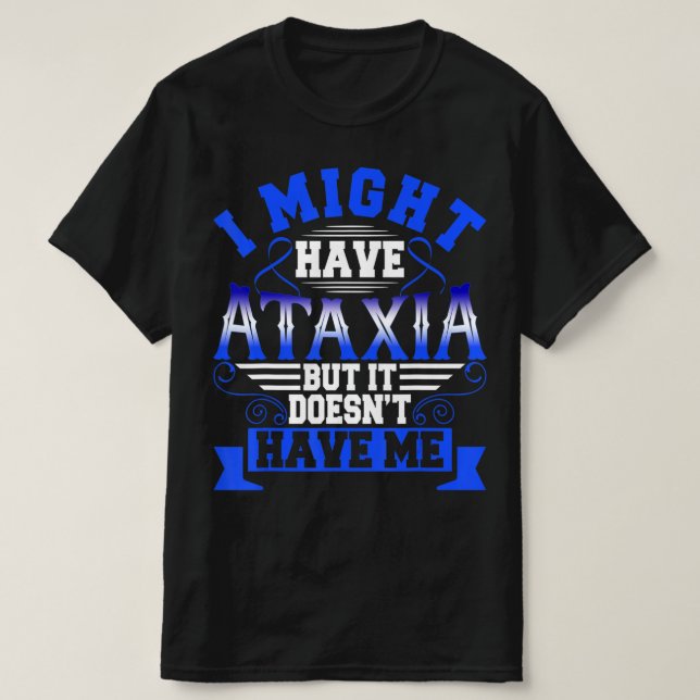 Camiseta Ataxia Sinal Neurológico Hemiataxia Azul Fita Nã (Frente do Design)