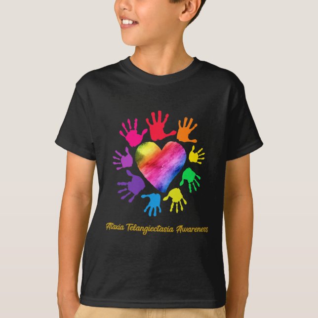 Camiseta Ataxia Telangiectasia Consciência Paz Esperança Bl (Frente)