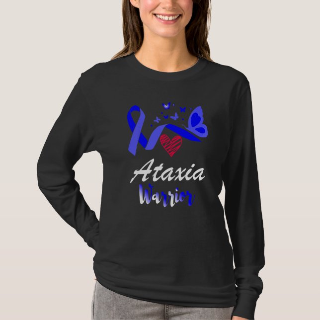 Camiseta Ataxia Warrior Butterfly Awareness Support (Frente)