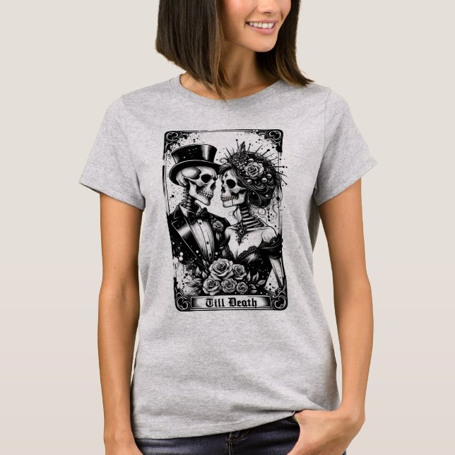 Camiseta Até a morte do novo cartão tarot relaxou a camisa- (Frente)