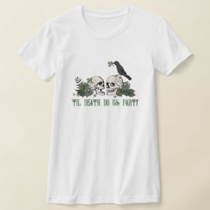 Camiseta Até a Morte Festa Irlandesa Floral Caveira de Desp