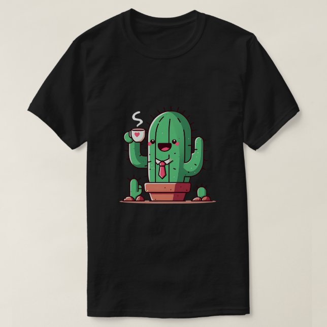 Camiseta Até cactos tomam café (Frente do Design)