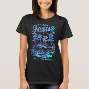 Camiseta Até Jesus Tinha Uma História de Peixe Pai Cristão