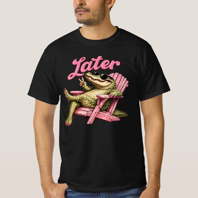 Camiseta Até Mais Tarde Professor Verão Jacaré Último Dia D (Frente)