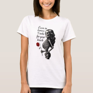 Camiseta Até mesmo em Romance Sombrio Gótico de Ossos Esque