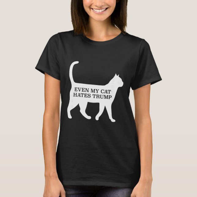 Camiseta Até meu gato odeia Trump (Frente)