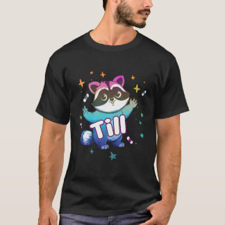 Camiseta Até - Nome De Menino Bonito Com Raccoon Legal