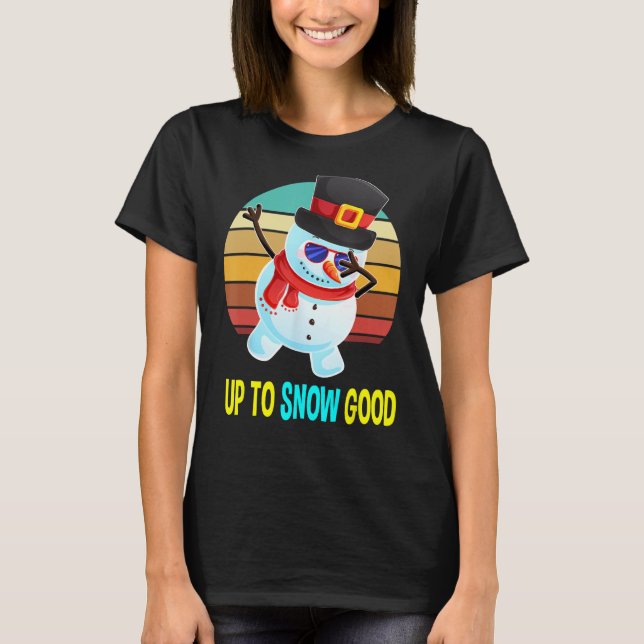 Camiseta Até Presente de Natal de Homem de Boneco de Neve B (Frente)
