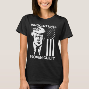 Camiseta Até Proven Guilty Trump Mugshot 2024 Bandeira Dos 