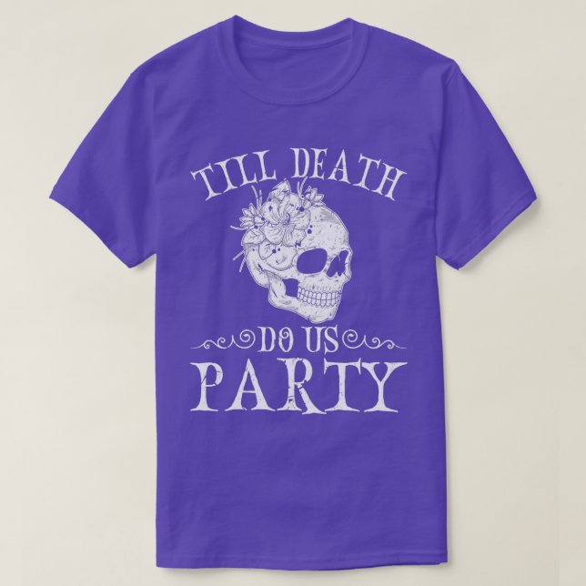 Camiseta Até que a Morte nos Separe Festa de Halloween Casa (Frente do Design)