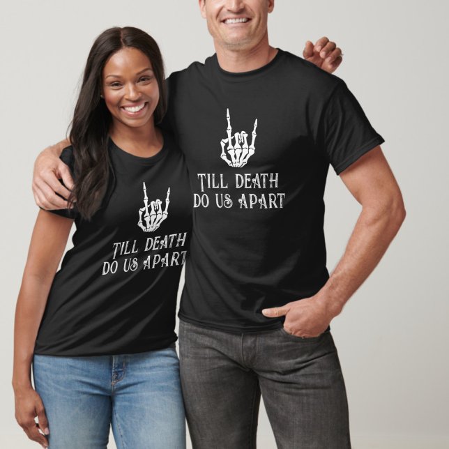 Camiseta Até que a morte nos separe Gótica Skeleton Heart B (Criador carregado)
