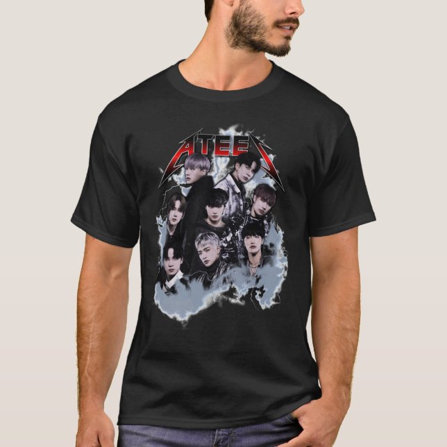 Camiseta ATEEZ - Vintage 80&x27;s Rock Bootleg Ative T-Shi (Frente)