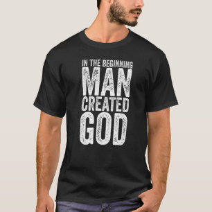 Camiseta Ateísmo Criticar Religião O homem criou Deus Ateu