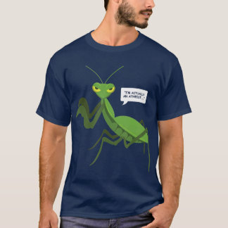 Camiseta Ateísta Engraçado Rezando Religião Inseto Mantis