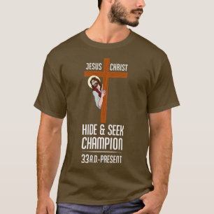 Camiseta Ateísta Gear Jesus Esconde Campeão de Busca