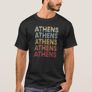 Camiseta Atenas, Texas Atenas Tx Texto Retroativo