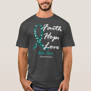 Camiseta Atenção à Doença de Batente Fé Esperança Amor Nest
