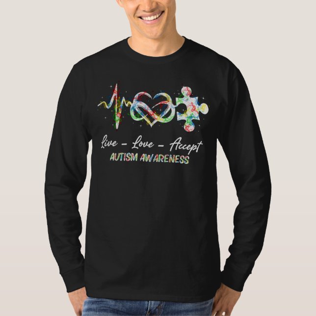 Camiseta Atenção ao Amor ao Vivo Aceita Autismo Awarness Qu (Frente)