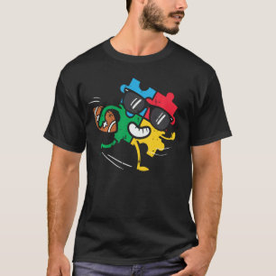 Camiseta Atenção ao Autismo de Futebol quebra-cabeça americ