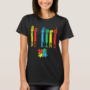 Camiseta Atenção ao Quebra-cabeça de Linguagem de Sinais de