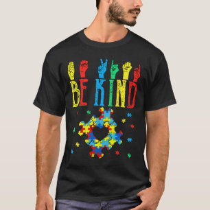 Camiseta Atenção ao Quebra-cabeça de Linguagem de Sinais de