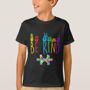 Camiseta Atenção ao Quebra-cabeça de Linguagem de Sinais de