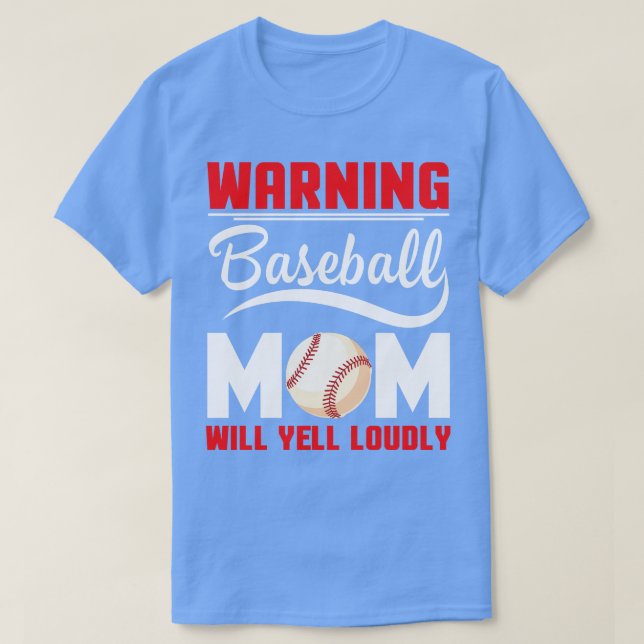 Camiseta Atenção Baseball Mamãe Gritará Mamãe Mama M (Frente do Design)