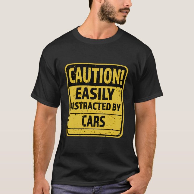 Camiseta Atenção, Eu Gosto De Falar Sobre Carros - Pasta De (Frente)