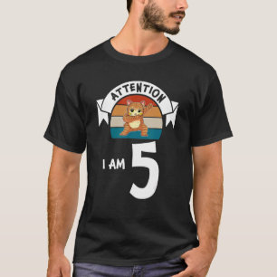 Camiseta Atenção, eu sou 5 5 de Aniversário