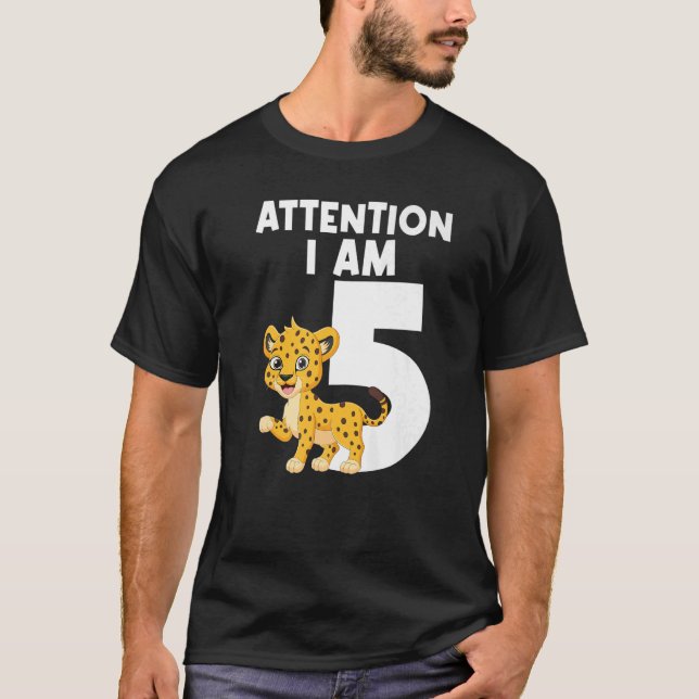 Camiseta Atenção, eu sou 5 Tiger 5 - 5.00 - Aniversário (Frente)