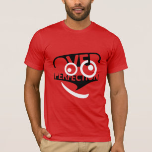 Camiseta Atenção Preta e Branco Simples sobre Perfeição