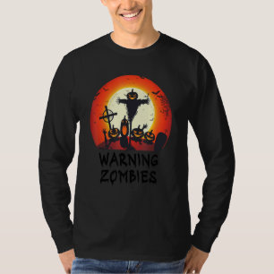 Camiseta Atenção Zumbi Cemitério ao Luar  Assustador Crianç