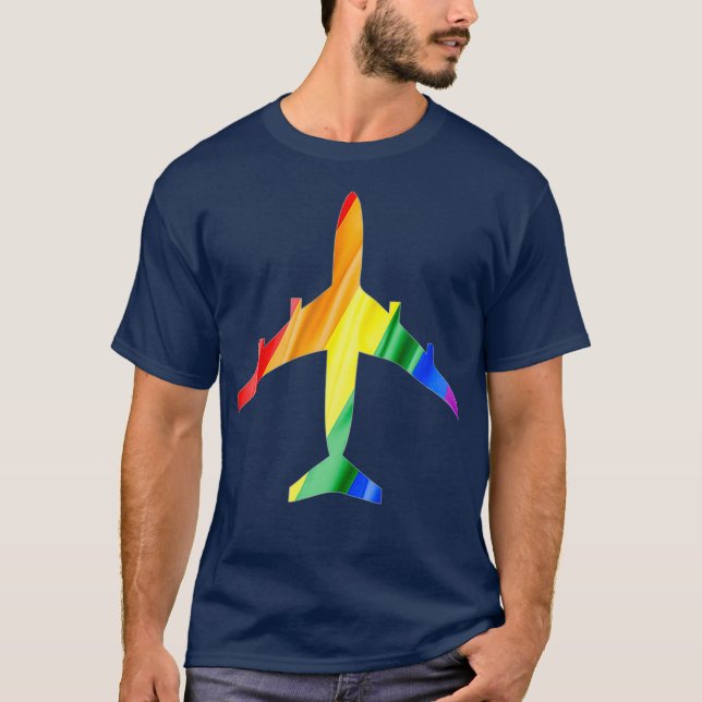 Camiseta Atendedor de Voo do Gay de Sinalizador do Avião Ar (Frente)
