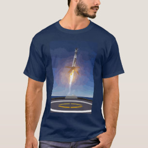 Camiseta Aterragem de ida de SpaceX Rocket no navio do