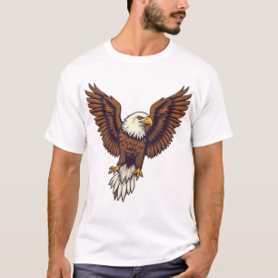 Camiseta Aterrissagem à águia estilizada - Ilustração gráfi