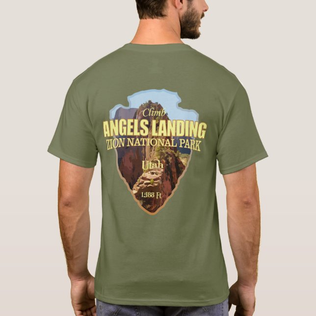 Camiseta Aterrissagem de anjos (ponta de seta) (Verso)