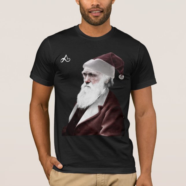 Camiseta Ateu - Natal de Darwin como Papai Noel (Frente)