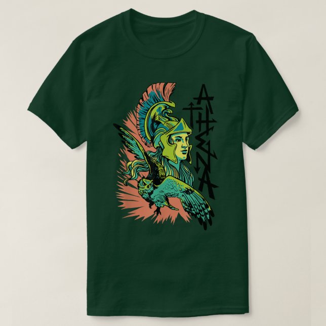 Camiseta Athena Grega Mythology Antigos Monstros de Grécias (Frente do Design)