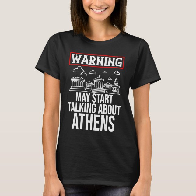 Camiseta Athens Greece City Skyline Map Travel 1 (Frente)