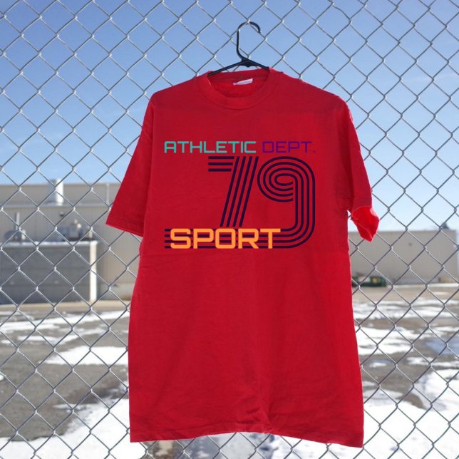 Camiseta Athletic sport 79 varsity casual (Varsity red sport tee)