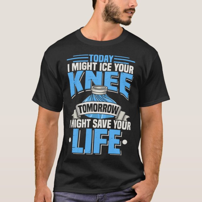 Camiseta Athletic Trainer Sports Medicine Guy Ice Knee (Frente)