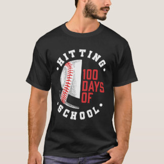 Camiseta Atingindo 100 Dias De Basebol Escolar De Volta À E