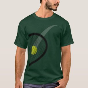 Camiseta Atingindo uma bola de tênis em movimento