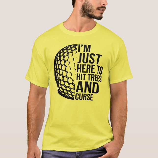 Camiseta Atingir Árvores & Xingar - Humor de Golfe (Frente)