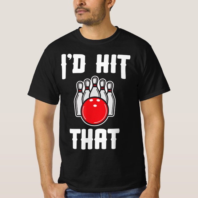 Camiseta Atingiria o Presente da Equipe de Boliches. (Frente)