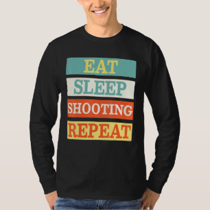 Camiseta Atirador Comer Dormir Tiroteio Repetir Retro